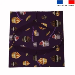 Patron sac à tarte motif gourmandises violet foncé - Création Cat&Colours