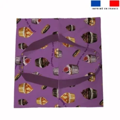 Patron sac à tarte motif gourmandises violine - Création Cat&Colours