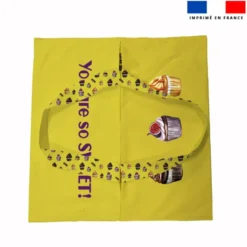 Patron sac à tarte motif gourmandises jaune - Création Cat&Colours