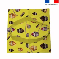 Patron sac à tarte motif gourmandises jaune - Création Cat&Colours