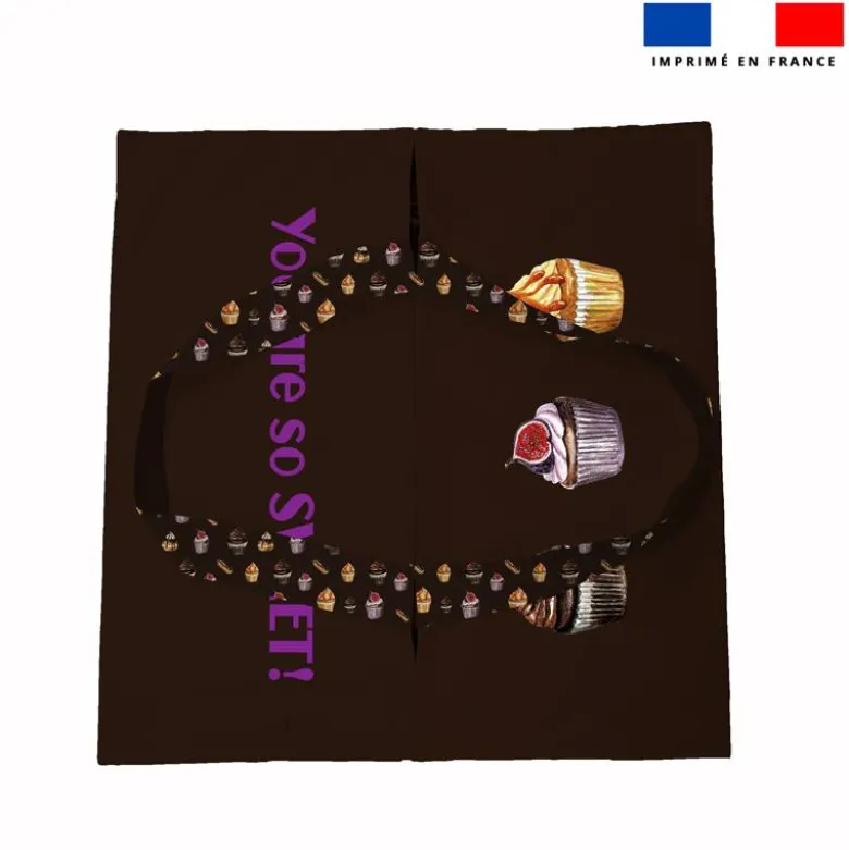 Patron sac à tarte motif gourmandises chocolat - Création Cat&Colours