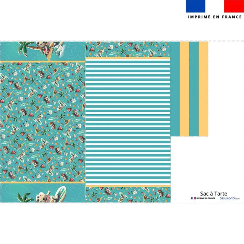 Patron sac à tarte motif hippo surf - Création Stillistic