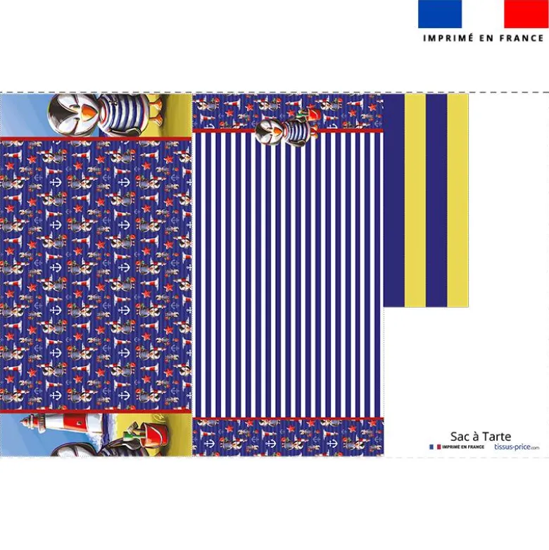Patron sac à tarte motif macareux - Création Stillistic