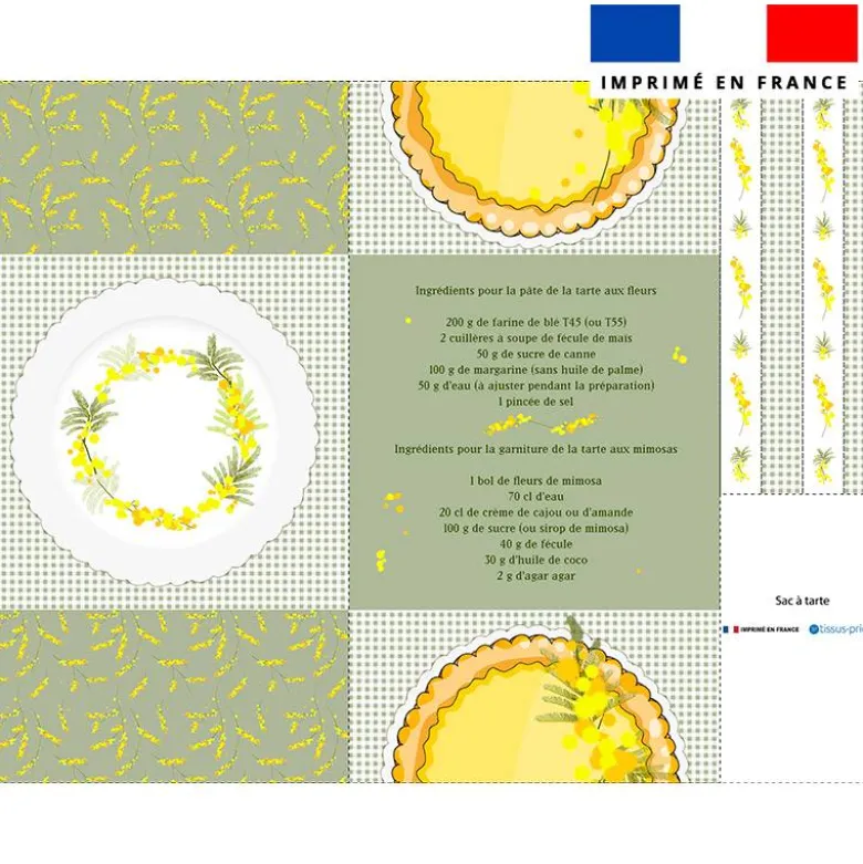 Patron sac à tarte motif mimosa