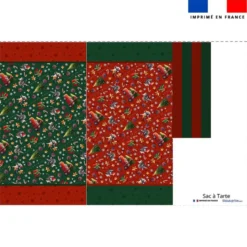 Patron sac à tarte motif souris de noel rouge et vert - Création Stillistic