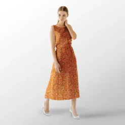 Petite fleur d'été orange clair - Fond orange