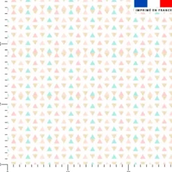 Petits triangles pastel et paillettes - Fond blanc