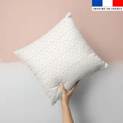 Petits triangles pastel et paillettes - Fond blanc
