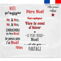 Planche DTF de transfert textile motif citations de Noël