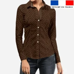 Pointe géométrique art déco taupe - Fond marron