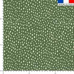 Pois blanc - Fond vert kaki