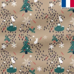 Polaire beige motif esprit de Noel