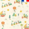Polaire blanche motif animaux en vacances