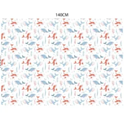 Polaire blanche motif baleine bleue et rouge