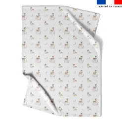 Polaire blanche motif biche bohème