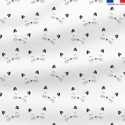 Polaire blanche motif chat