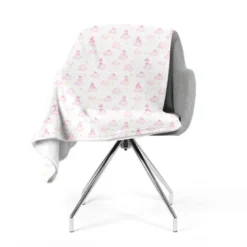 Polaire blanche motif flamant rose et nuage étoilé