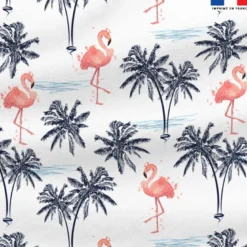 Polaire blanche motif flamant rose