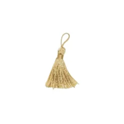Pompon franges beige doré 4 cm