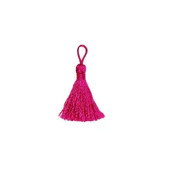 Pompon franges fuchsia 4 cm
