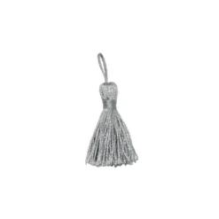 Pompon franges gris clair 4 cm