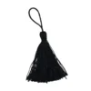 Pompon franges noir 7 cm