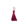 Pompon franges rouge foncé 4 cm