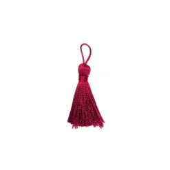 Pompon franges rouge foncé 4 cm