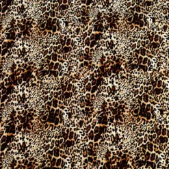 Popeline de viscose écrue motif léopard