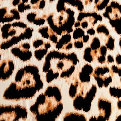Popeline de viscose écrue motif grandes tâches léopard