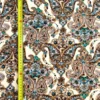 Popeline de viscose écrue motif cachemire et fleurs marron