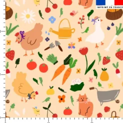 Potager - Fond Beige- Création Pauline Recht