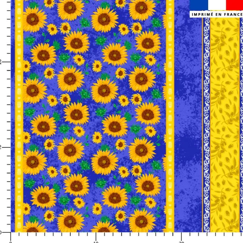 Provençal fleur de tournesol - Fond bleu