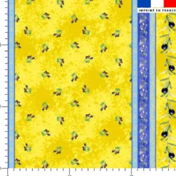 Provençal petites olives noires bande bleue - Fond jaune