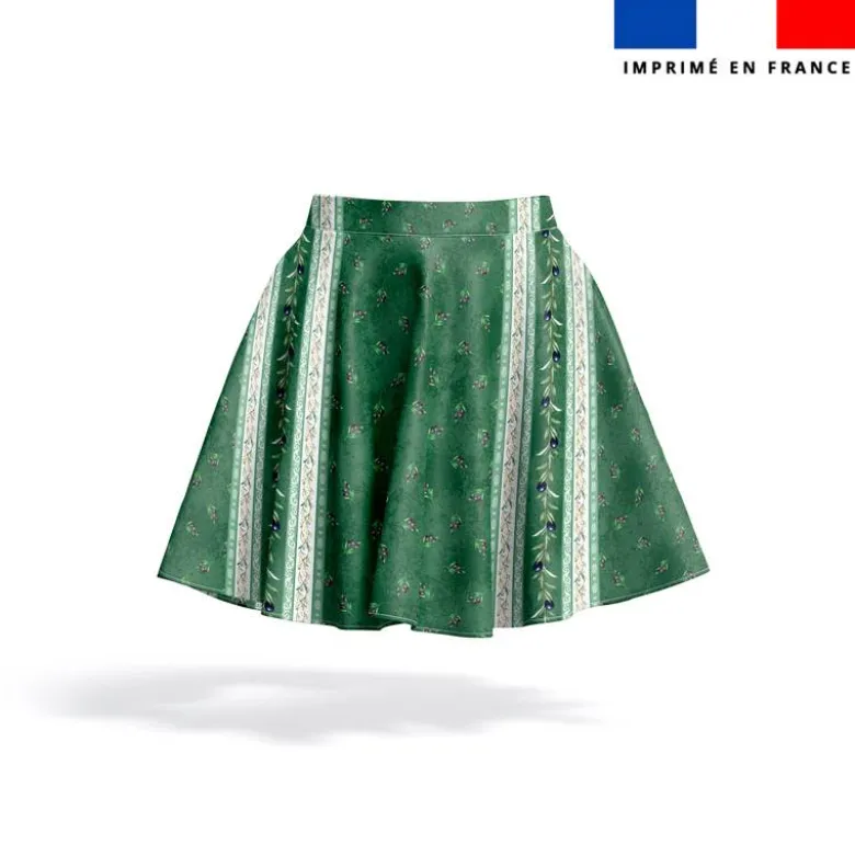 Provençal petites olives noires bande blanche - Fond vert