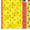 Provençal petites olives noires bande rouge - Fond jaune
