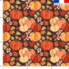 Pumpkin et fleurs d'automne - Fond anthracite