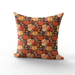 Pumpkin et fleurs d'automne - Fond anthracite