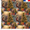 Raton laveur de noël - Fond multicolore