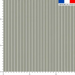 Rayures blanches aspect lin - Fond vert kaki