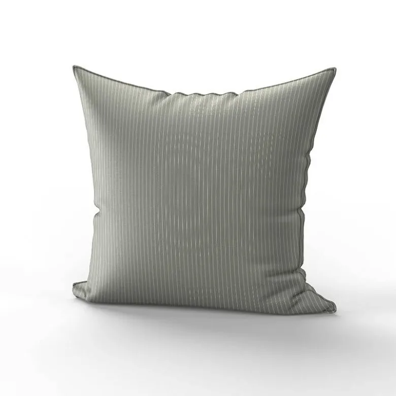 Rayures blanches aspect lin - Fond vert kaki