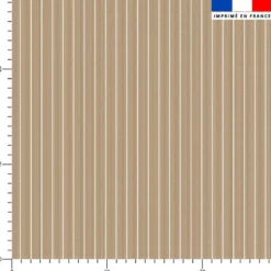 Rayures blanches aspect lin - Fond marron clair