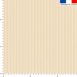 Rayures blanches aspect lin - Fond crème
