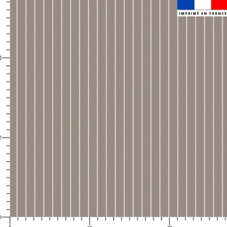 Rayures blanches aspect lin - Fond marron
