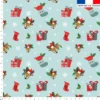 Renne et cadeaux de Noel - Fond bleu glacier