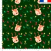 Renne et guirlande de Noël - Fond vert