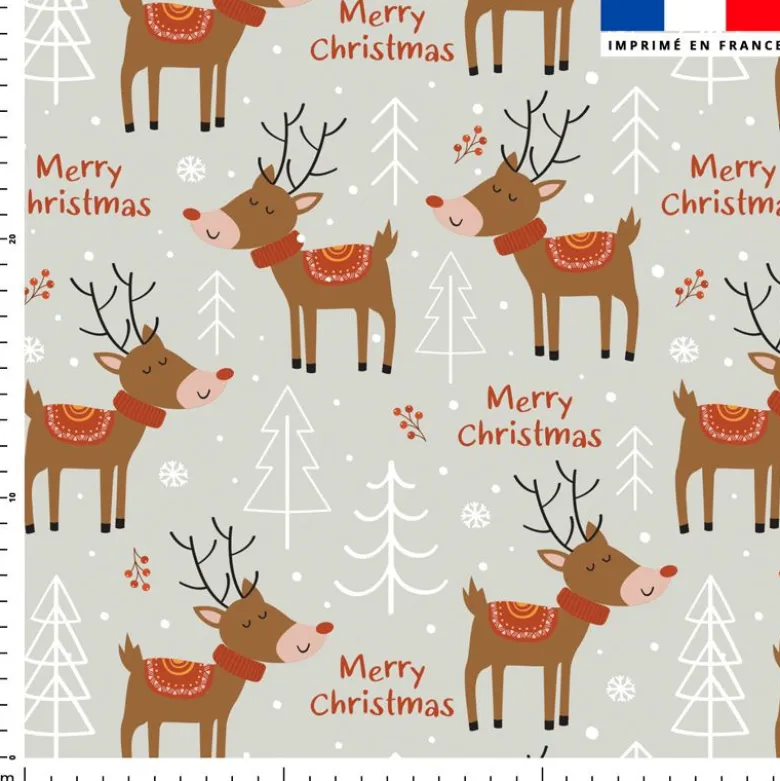 Rennes merry christmas - Fond grège