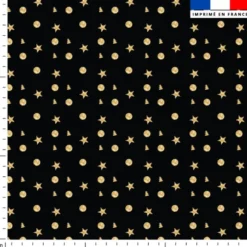 Rond étoile et sapin doré - Fond noir