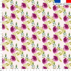 Roses effet peinture - Fond beige