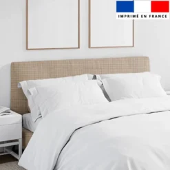 Rotin effet bois beige clair - Fond taupe